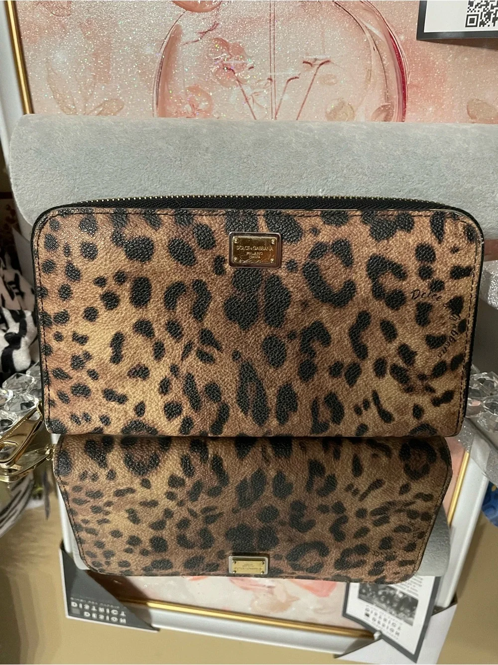 Dolce & Gabbana Vintage Leopard Print Zip Wallet